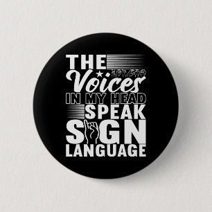 American Sign Language Deaf Awareness 5 6 Cm Round Badge