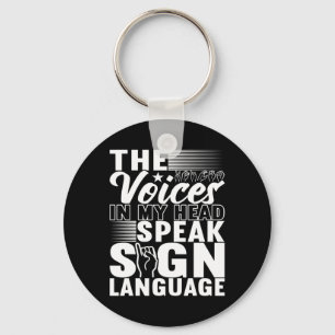 American Sign Language Deaf Awareness 5 Key Ring