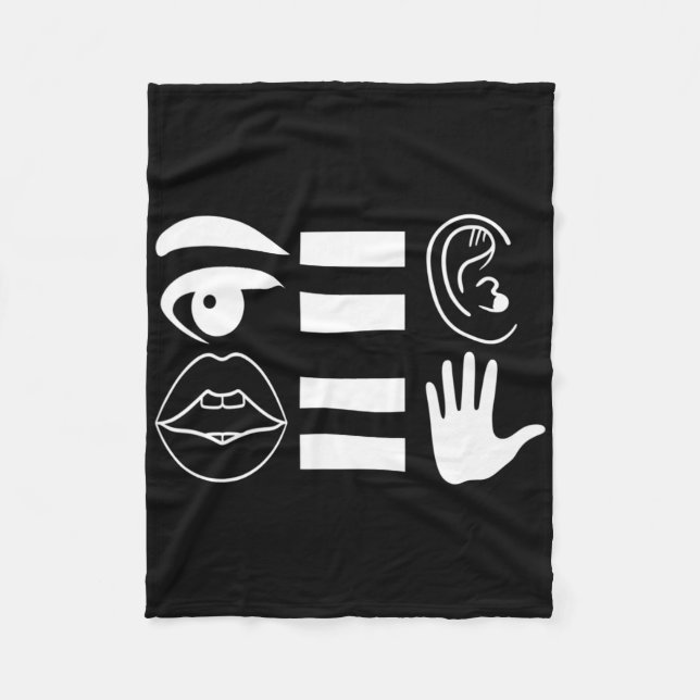 American Sign Language Deaf Awareness 6  Fleece Blanket (Front)