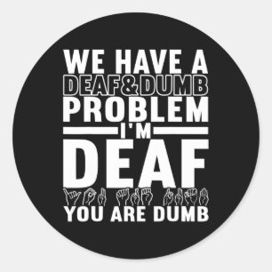 American Sign Language Deaf Awareness 8 Classic Round Sticker