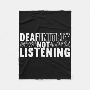 American Sign Language Deaf Awareness 9  Fleece Blanket