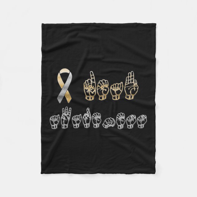 American Sign Language Deaf Awareness  Fleece Blanket (Front)
