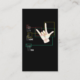 American Sign Language Hand Sign ASL I Love You Business Card