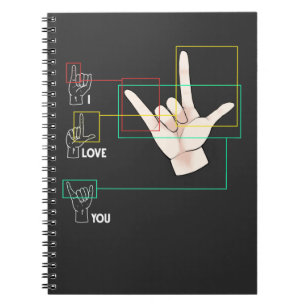 American Sign Language Hand Sign ASL I Love You Notebook