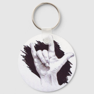 AMERICAN SIGN LANGUAGE I LOVE YOU KEY RING