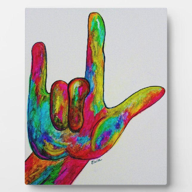 American Sign Language I LOVE YOU Plaque (Front)