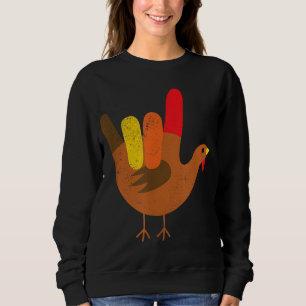 American Sign Language I Love You Thanksgiving Tur Sweatshirt