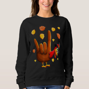 American Sign Language I Love You Thanksgiving Tur Sweatshirt