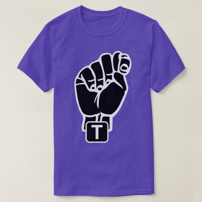American sign language Letter T-Shirt (Design Front)