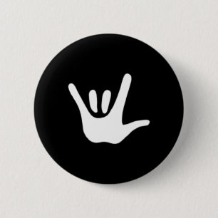 American Sign Language Love ASL Deaf Awareness  6 Cm Round Badge
