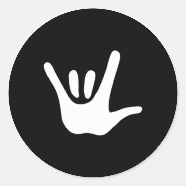 American Sign Language Love ASL Deaf Awareness  Classic Round Sticker (Front)