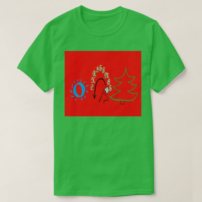 American Sign Language O Christmas Tree T-Shirt (Design Front)
