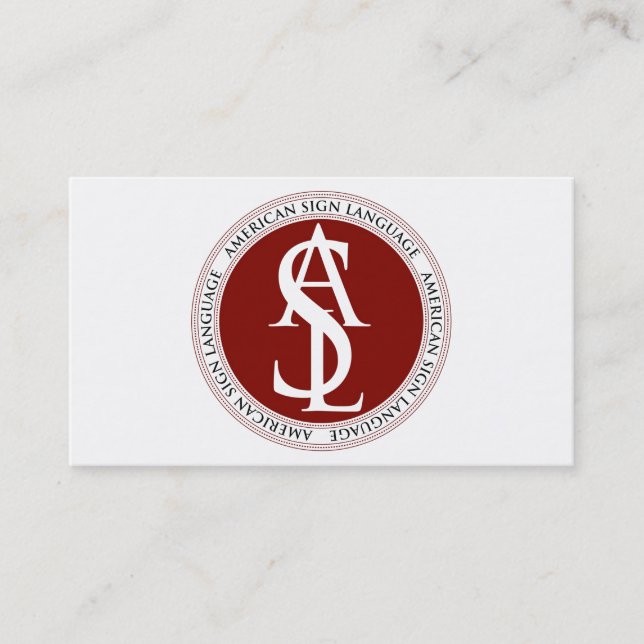 American Sign Language Teacher Business Card (Front)