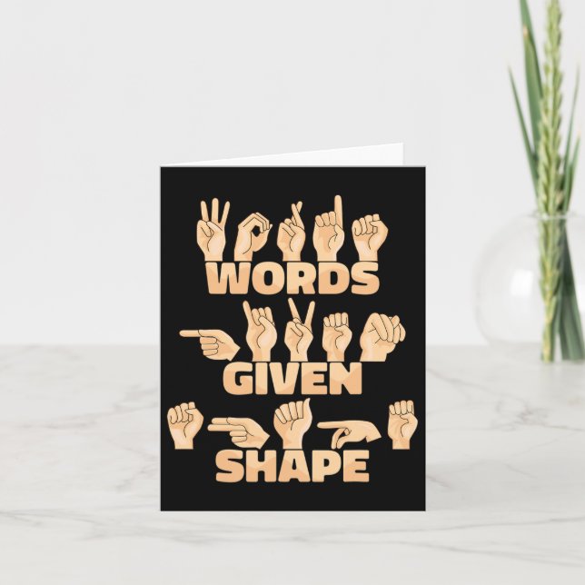 American Sign Language Words Given Shape  Card (Front)
