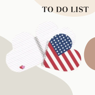 American Simple Flag Heart Trend Notebook