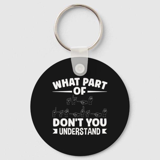 American Sing Language Asl Teacher Asl Alphabet Pu Key Ring (Front)
