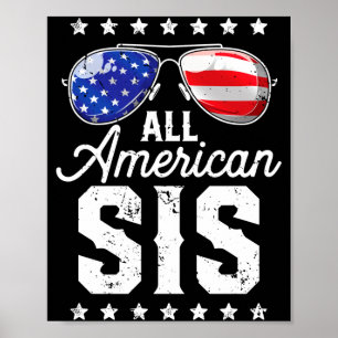 American sis 4th of july family matching poster