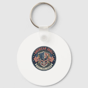 American Skull Patriotic Patriotic Skull Tough Gra Key Ring
