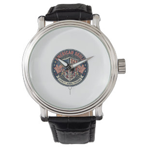 American Skull Patriotic Patriotic Skull Tough Gra Watch