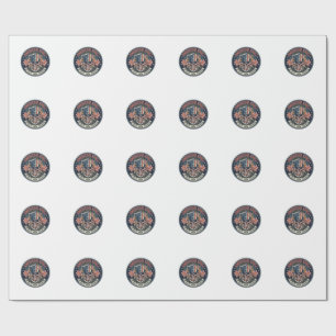 American Skull Patriotic Patriotic Skull Tough Gra Wrapping Paper