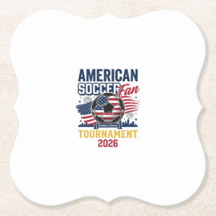American Soccer Fan Tournament 2026 Vintage Shirt Paper Coaster