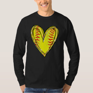 American Softball Heart Love Softball Lover Mother T-Shirt