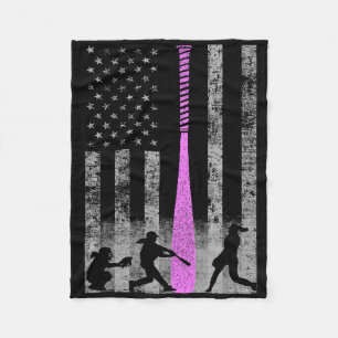 American Softll Flag - Players And Pink T  Fleece Blanket