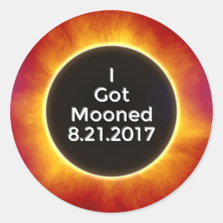 American Solar Eclipse Got Mooned August 21 2017.j Classic Round Sticker