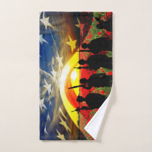 American Soldier American Flag In Honour Hand Towel