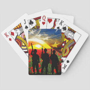 American Soldier American Flag In Honour Playing Cards