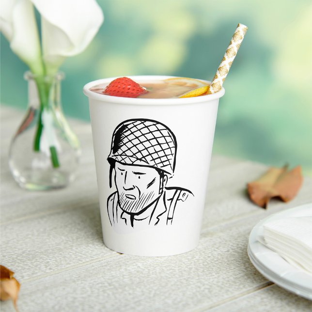 American Soldier Illustration Paper Cups (Creator Uploaded)