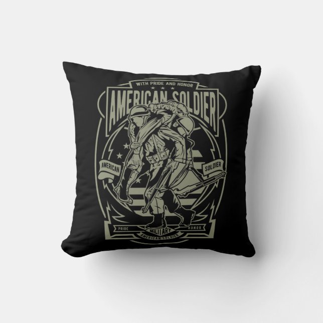 American Soldier With Pride And Honour Cushion (Front)