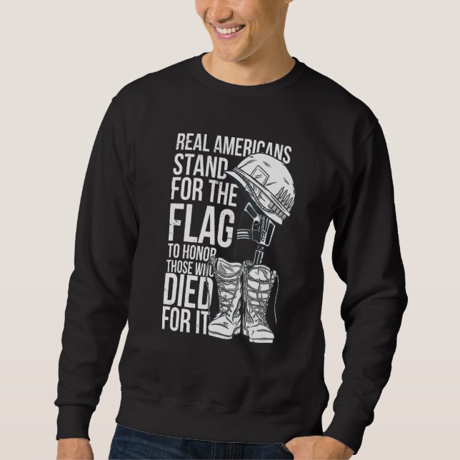 American Soldiers Quote Boots Helmet Pride Honour Sweatshirt (Front)