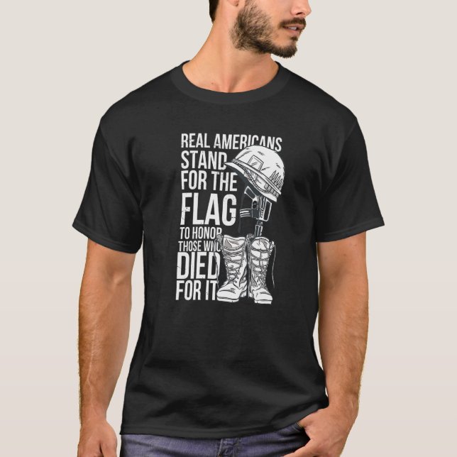 American Soldiers Quote Boots Helmet Pride Honour  T-Shirt (Front)
