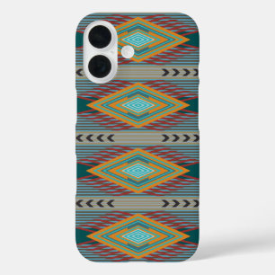 American Southwest Patterned Art And Earthy Colors iPhone 16 Case