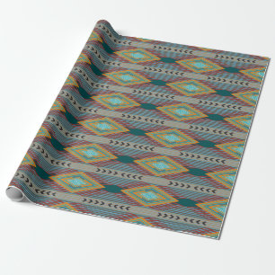 American Southwest Patterned Art And Earthy Colour Wrapping Paper