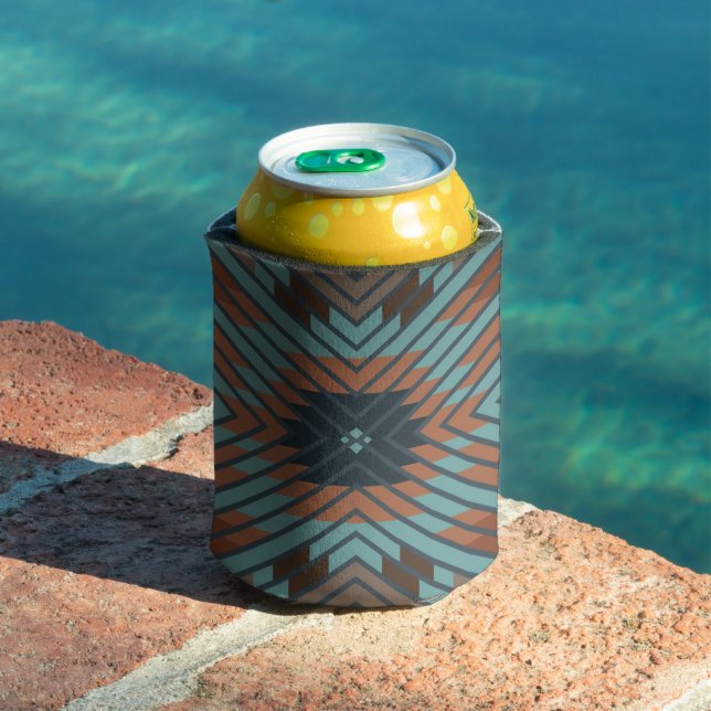 American Southwest Tribal Patterned Art And Colors Can Cooler (In Situ Pool)