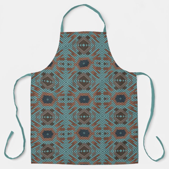 American Southwest Tribal Patterned Art And Colour Apron (Front)