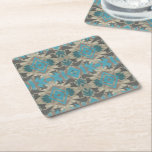 American Southwestern Patterned Art And Colors Square Paper Coaster<br><div class="desc">Coasters decorative tabletop protectors for beverage drinking cups and glassware printed with a American Southwestern Patterned Art And Colors graphic design illustration by TheFabricSeal at Zazzle #ZazzleMade https://www.zazzle.com/store/thefabricseal This American Indian Tribal Geometric Art Style drawing image is a beautiful mirrored repeated alternating half brick step pattern design with contemporary elements...</div>