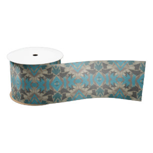 American Southwestern Patterned Art And Colours Satin Ribbon