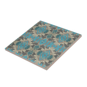 American Southwestern Patterned Art And Colours Tile