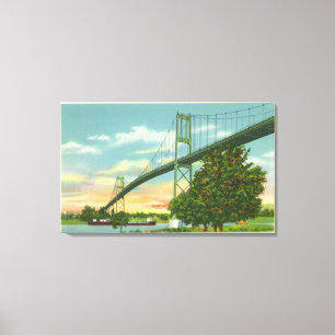 American Span of the International Bridge View Canvas Print