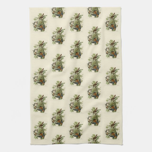 American Sparrow Hawk - Audubon's Birds of America Tea Towel (Vertical)