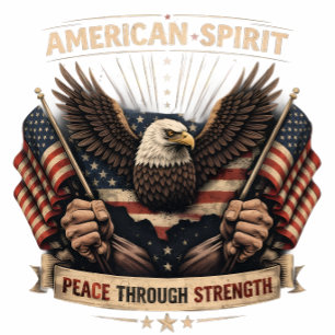 American Spirit Eagle Patriotic USA Flag Peace Thr T-Shirt