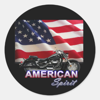 American Spirit TV Motorcycle Show Classic Round Sticker