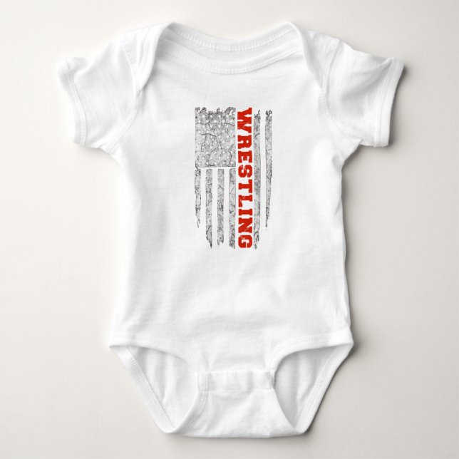 American Sport Wrestling  Baby Bodysuit (Front)