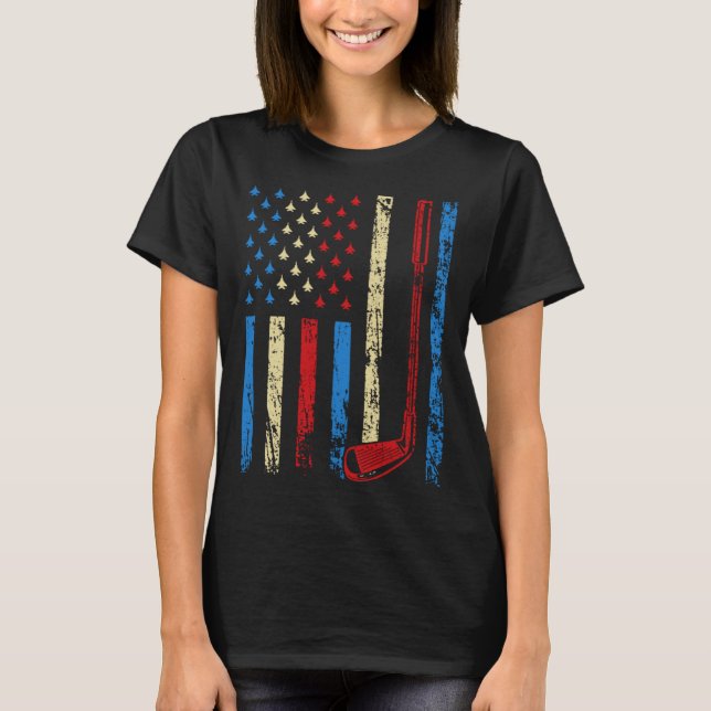 American Sports Flag 4th Of July Golf Club Athleti T-Shirt (Front)