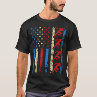 American Sports Flag 4th Of July Track And Field A T-Shirt