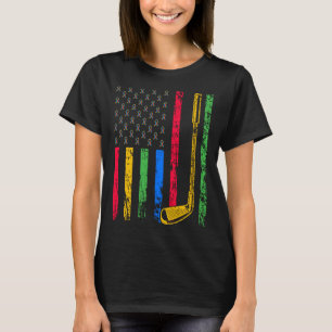 American Sports Flag Autism Awareness Month Golf C T-Shirt
