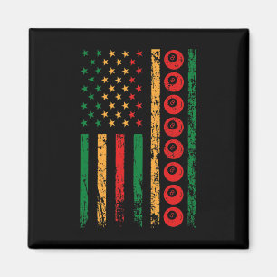 American Sports Flag Black History Month Billiards Magnet
